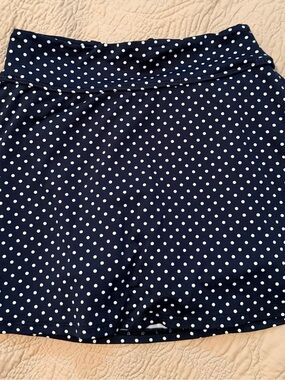 Dona Jo Shakira Skirt Skort 13.5" Polka Dots Black Size 1 Small Athletic